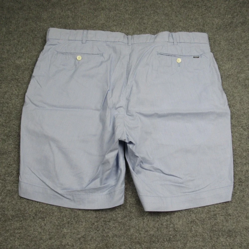 Polo Ralph Lauren Shorts Mens 40x8.5 Blue Stretch Straight Fit Hickory‎ Stripe